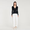 Gabie Ribbed Cardigan With Fancy Buttons Black