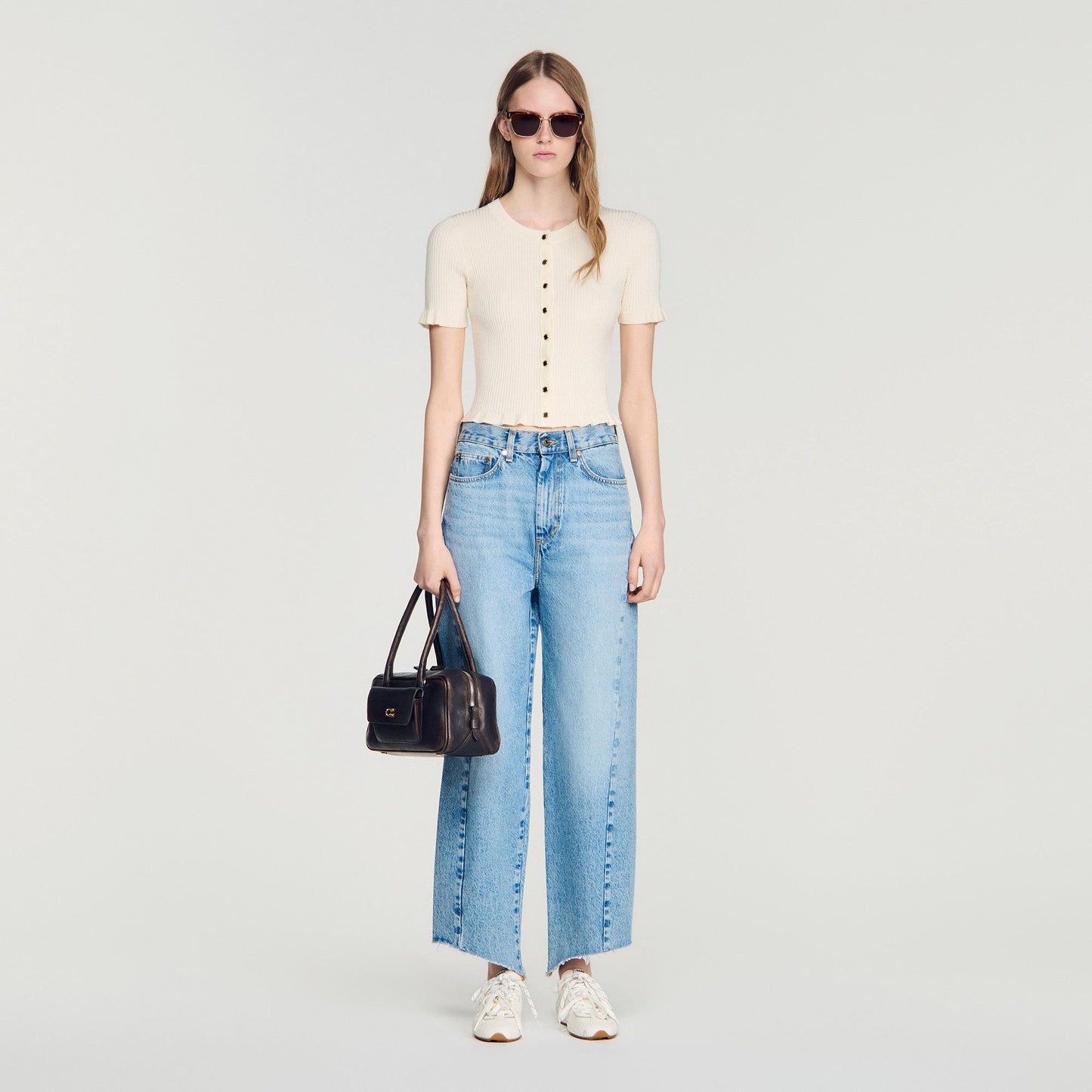 Area  Knit Cardigan Ecru