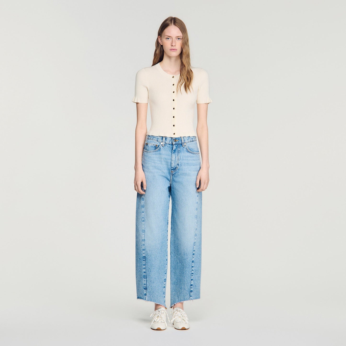 Area  Knit Cardigan Ecru