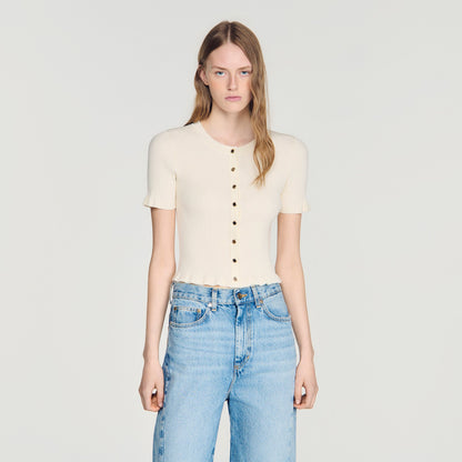 Area  Knit Cardigan Ecru