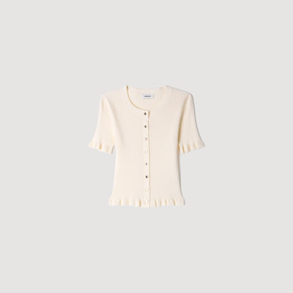 Area  Knit Cardigan Ecru