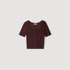 Anae Pointelle knit cardigan Brown
