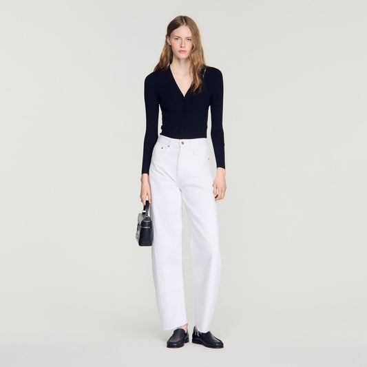 Gabriele Cardigan With Lace Panel Black