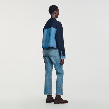 Christopher Jacket-effect cardigan Navy Blue