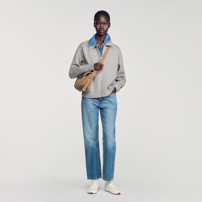 Hayden 2-in-1 zip cardigan Grey