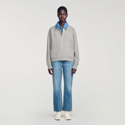 Hayden 2-in-1 zip cardigan Grey