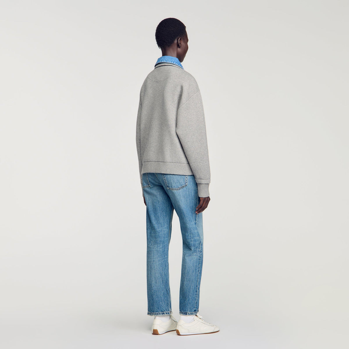 Hayden 2-in-1 zip cardigan Grey