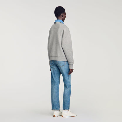 Hayden 2-in-1 zip cardigan Grey