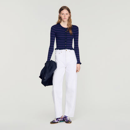 Areanne Striped knit cardigan Navy / Purple