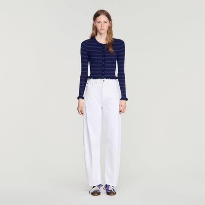 Areanne Striped knit cardigan Navy / Purple