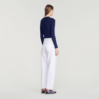 Areanne Striped knit cardigan Navy / Purple