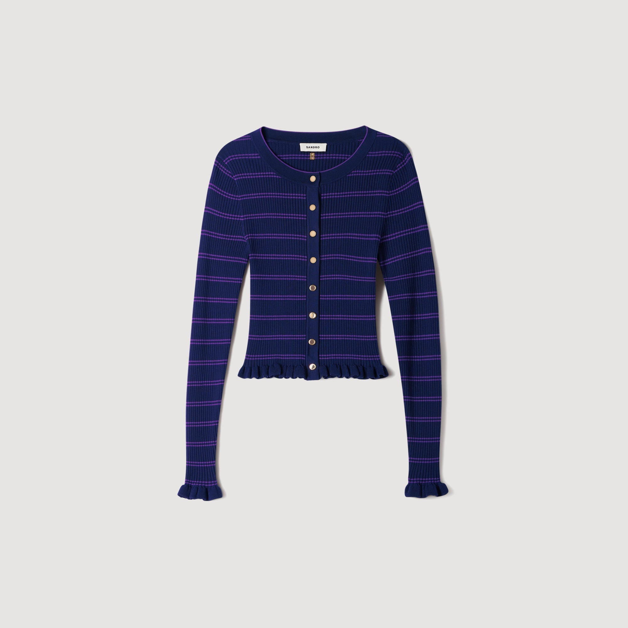 Areanne Striped knit cardigan Navy / Purple