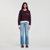 Candide Cardigan with contrast lace Brown