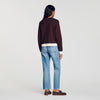 Candide Cardigan with contrast lace Brown