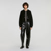 Arlo Hooded cardigan, leather details Black