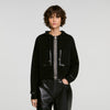 Arlo Hooded cardigan, leather details Black