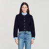 Anthony Two-tone origami collar cardigan Navy Blue