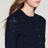 Maretto Decorative Pointelle Cardigan Black