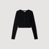 Maretto Decorative Pointelle Cardigan Black