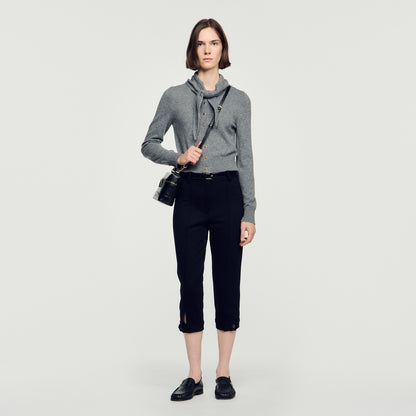 Coralyne Pointelle Knit Cardigan Grey