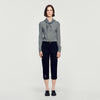 Coralyne Pointelle Knit Cardigan Grey