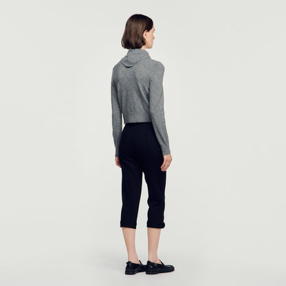 Coralyne Pointelle Knit Cardigan Grey