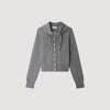 Coralyne Pointelle Knit Cardigan Grey