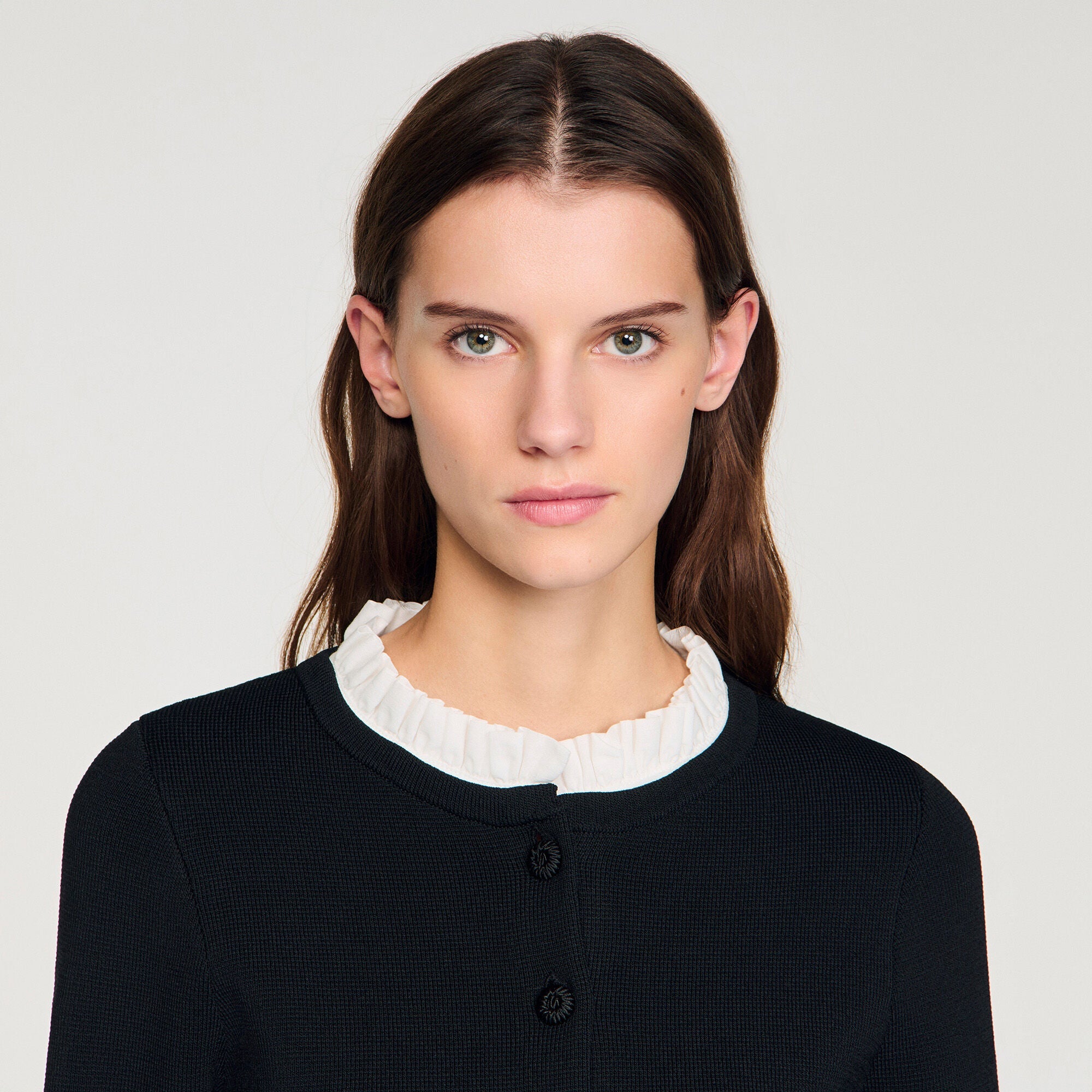 Aspen Victorian collar cardigan Black