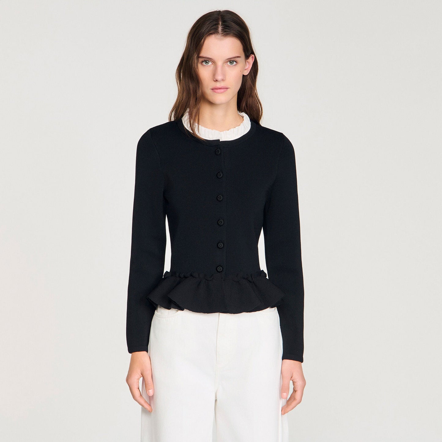 Aspen Victorian collar cardigan Black