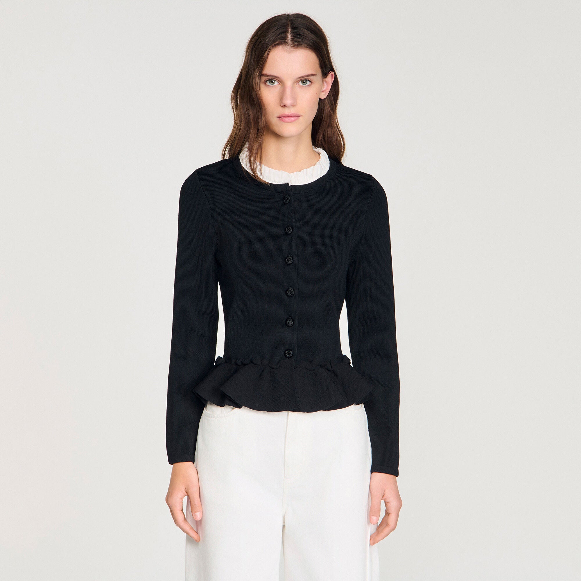 Aspen Victorian collar cardigan Black