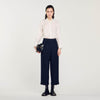 Silk Shirt With Pleated Trim Ecru