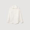 Silk Shirt With Pleated Trim Ecru