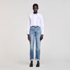 Kim Cropped Poplin Shirt White