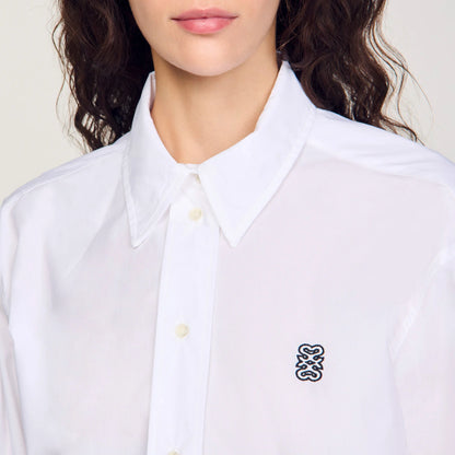 Cropped Poplin Shirt white