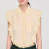 Light Yellow Shirt Collar With Lace Detail