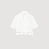 Cropped Shirt With Jacquard Bows White
