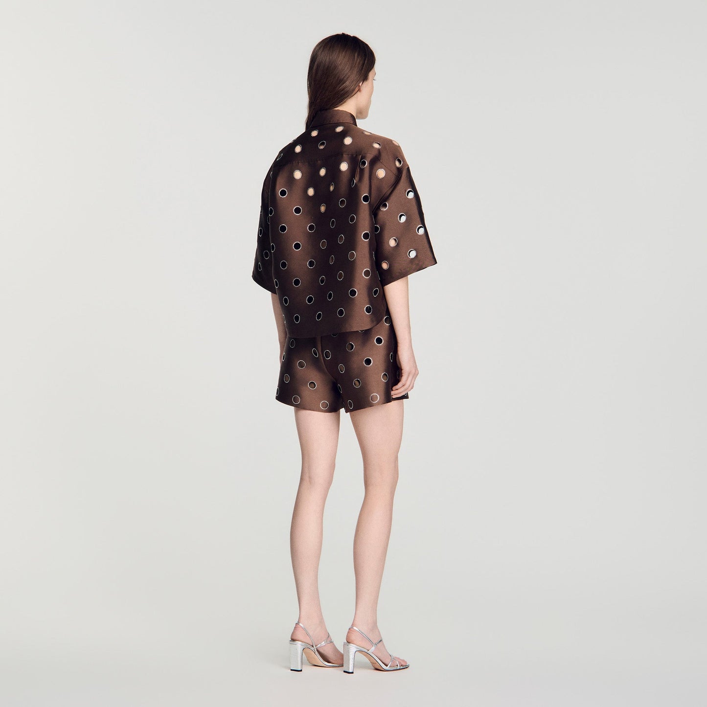 Jupiter Rhinestone Shirt Brown