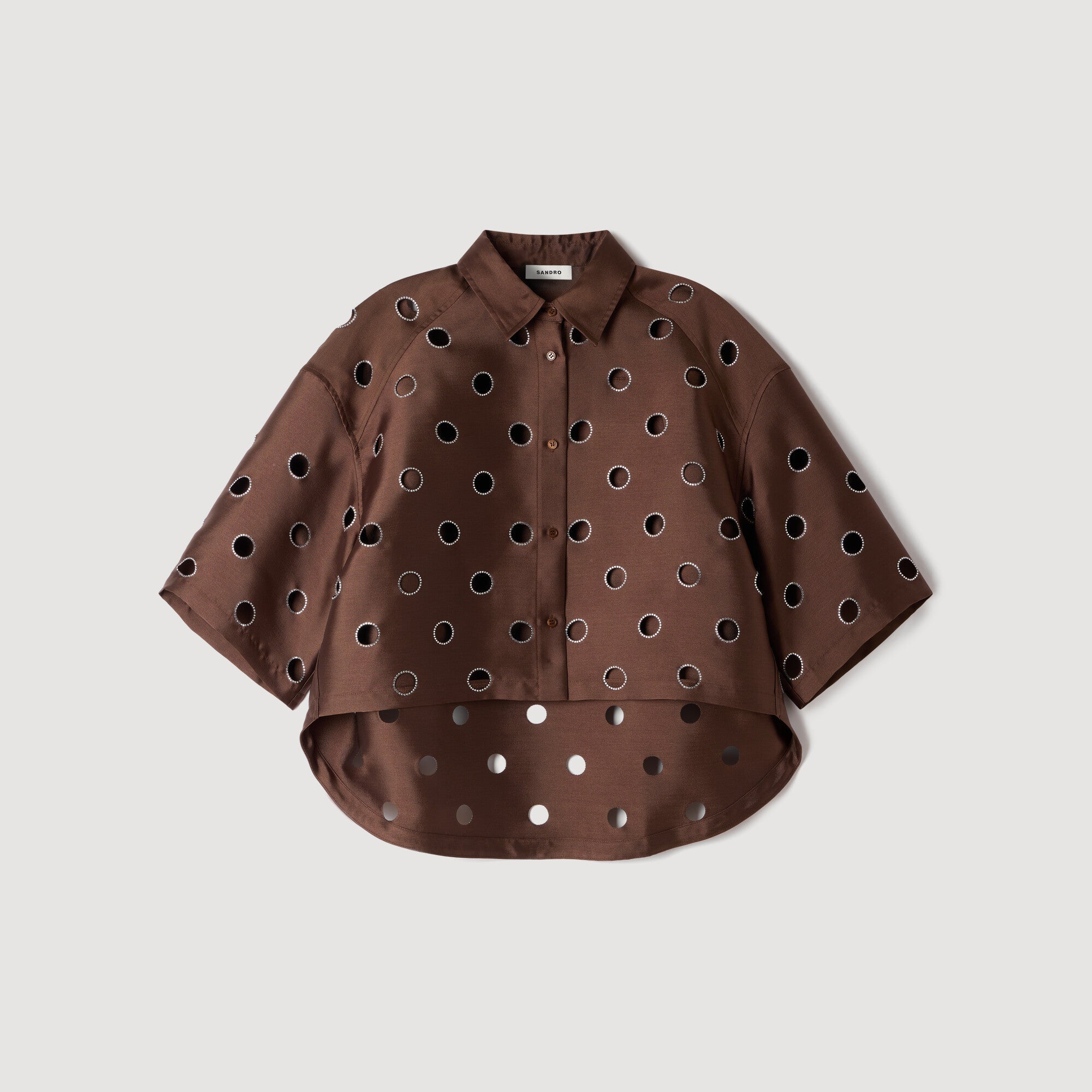 Jupiter Rhinestone Shirt Brown