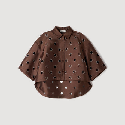 Jupiter Rhinestone Shirt Brown