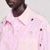 Confetti Striped Rhinestone Shirt Pink