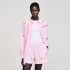 Confetti Striped Rhinestone Shirt Pink