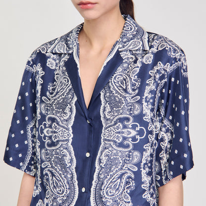Orla Bandana Print Shirt Blu / White