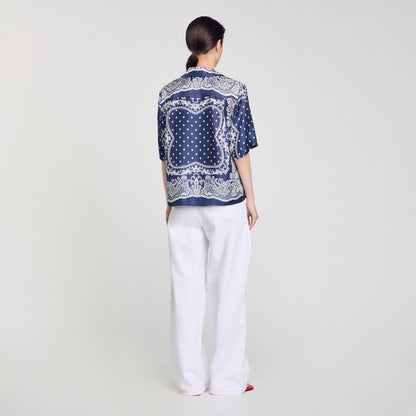 Orla Bandana Print Shirt Blu / White