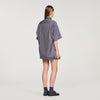 Midnight Oversized Striped Rhinestone Shirt Grey