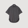 Midnight Oversized Striped Rhinestone Shirt Grey