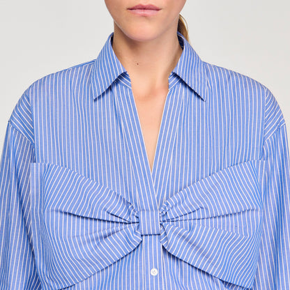 Noeline Oversized Bow Shirt Blu / White