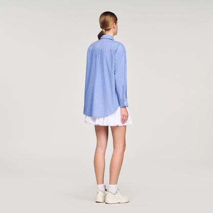Noeline Oversized Bow Shirt Blu / White