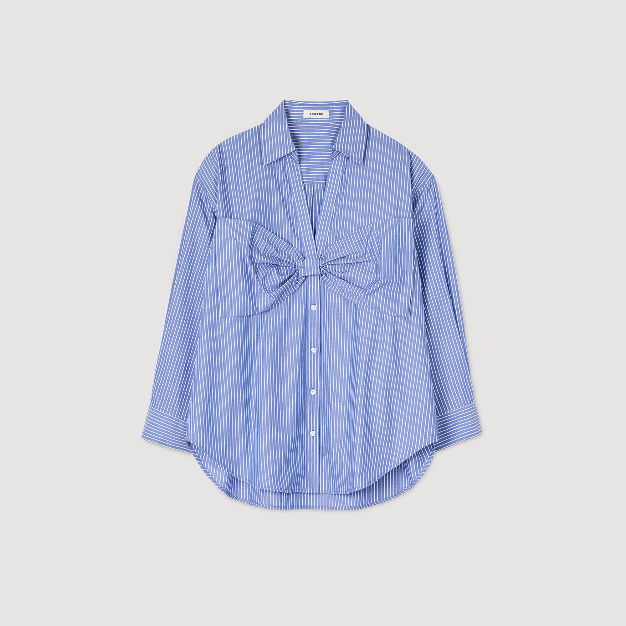 Noeline Oversized Bow Shirt Blu / White