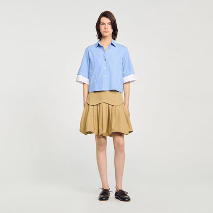 Rosita Oversized Check Shirt Ciel / Blanc