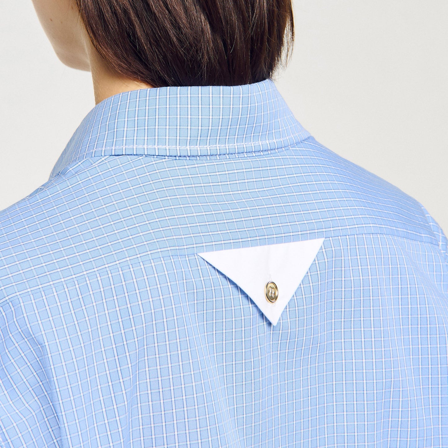 Rosita Oversized Check Shirt Ciel / Blanc